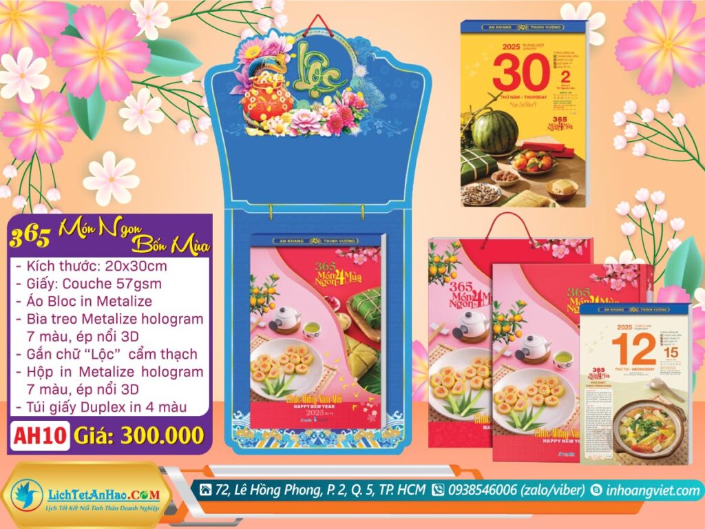 Bloc Siêu Đại (20x30cm) 2025 365 Món Ngon Bốn Mùa 