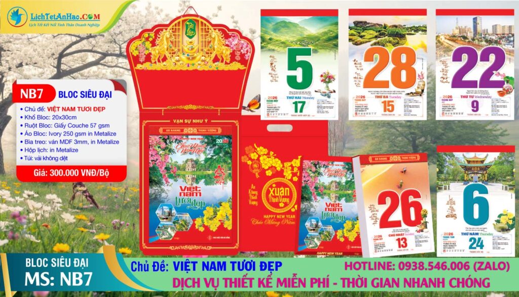 Bloc Siêu Đại (20x30cm) | Mã Số: NB7 - Việt Nam Tươi Đẹp