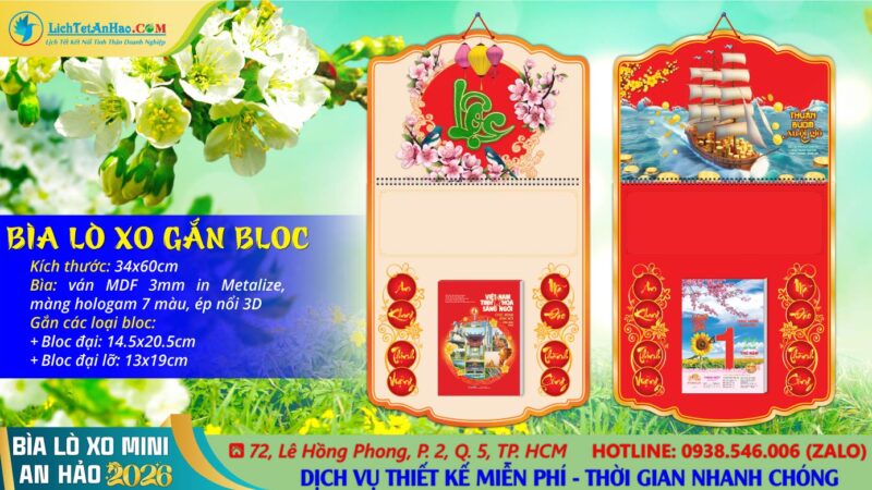 Bìa Treo (34×60) Bế Nổi 3D, Bìa Lò Xo Mini An Hảo