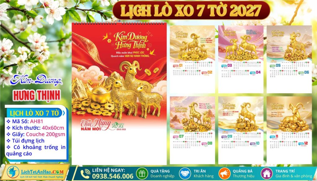 Lịch Lò Xo 7 Tờ - AH81 - Kim Dương Hưng Thịnh