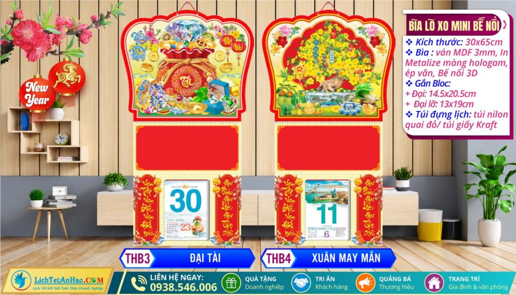 Bìa Lò Xo Giữa Mini Bế Nổi | MS: THB3 - Đại Tài + MS: THB4 - Xuân May Mắn