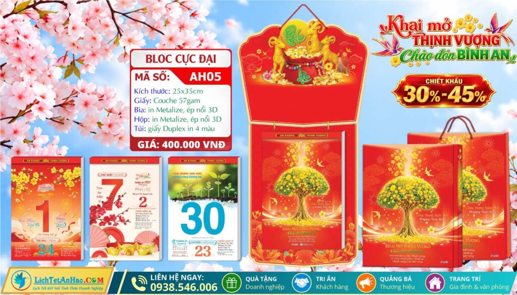 Bloc Cực Đại (25x35cm) - AH05 - Khai Mở Thịnh Vượng Chào Đón Bình An
