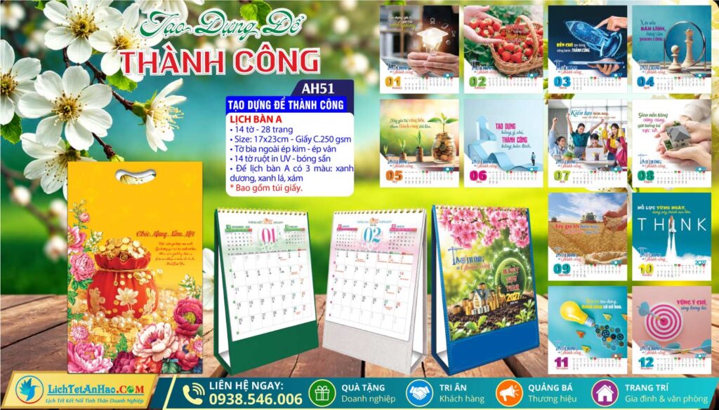 Lịch Để Bàn A (17x23cm) - AH51 - Tạo Dựng Để Thành Công